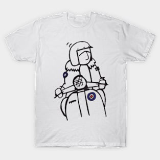 Retro Scooter, Classic Scooter, Scooterist, Scootering, Scooter Rider, Mod Art T-Shirt